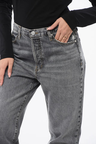 Jeans Boyfriend Fit LE MEC mit hoher Taille 18cm