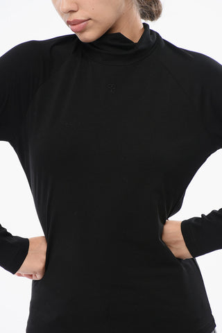 Stretch-Cotton High-Neck Sweater