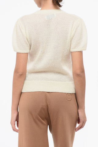 Maglia Girocollo in Misto Lana a Maniche Corte