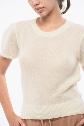 Maglia Girocollo in Misto Lana a Maniche Corte