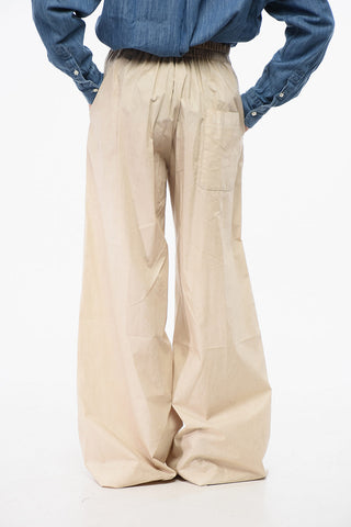 Oversized Casual Cotton Trousers with Elastic Waist