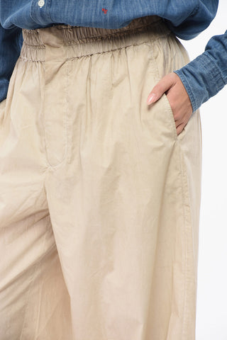 Oversized Casual Cotton Trousers with Elastic Waist