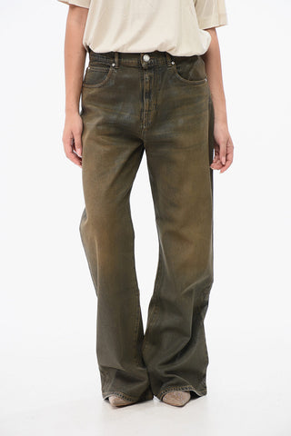 Jeans WANDA Wide Leg In Cotone Spalmato 28cm
