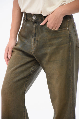 Jeans WANDA Wide Leg In Cotone Spalmato 28cm