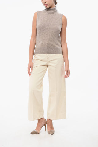 Sleeveless Wool Turtleneck Sweater