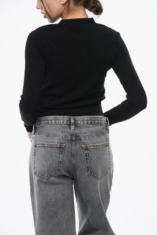 Wool and Cashmere Cardigan M-ARTE with Cut-Out Detail