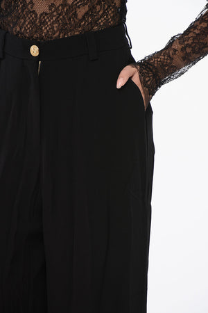 Wide-Leg Viscose Crepe Trousers