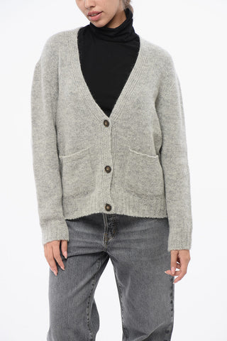 Patch Pockets and V-Neck Cardigan