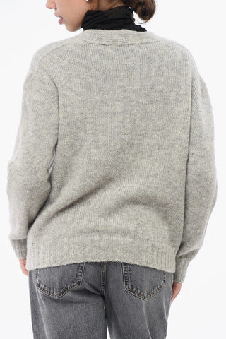 Patch Pockets and V-Neck Cardigan