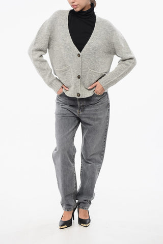 Patch Pockets and V-Neck Cardigan
