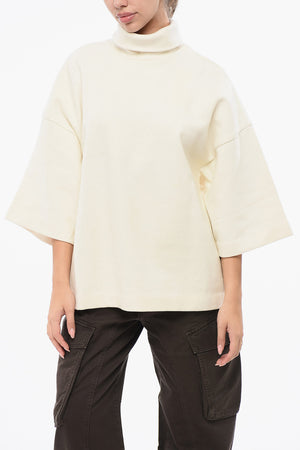 Oversized Rollkragenpullover mit 3/4-Ärmeln