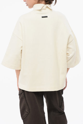 Oversized Turtleneck Sweater with 3/4 Sleeves