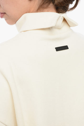 Oversized Turtleneck Sweater with 3/4 Sleeves