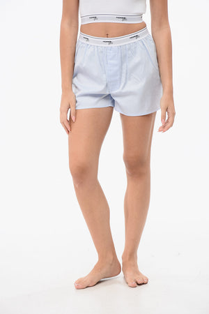 Boy Shorts Pigiama In Cotone con Banda Logata