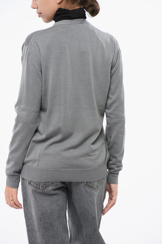 Cardigan in Lana Vergine con Scollo a V