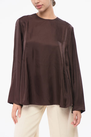 Blusa ADALYN In Twill Seta a Tinta Unita