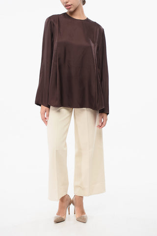 Blusa ADALYN In Twill Seta a Tinta Unita