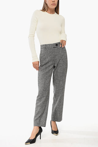 Bouclé Virgin Wool KORU NANA Pants with Belt Loops