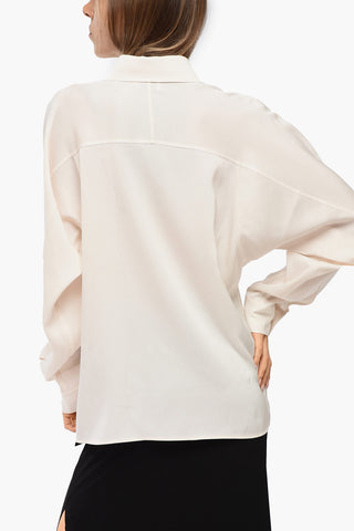 Satin Blouse with Breast Pocket