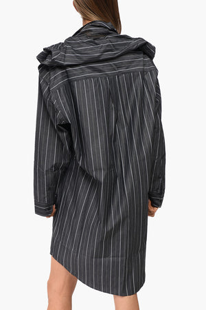 Maxi Chemisier In Popeline di Cotone con Catena