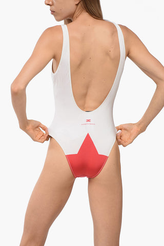 One-Piece Swimsuit with Star Print