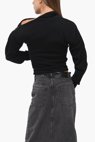 Merinowollpullover mit Reißverschluss-Einsätzen