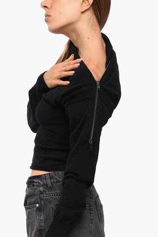 Merinowollpullover mit Reißverschluss-Einsätzen