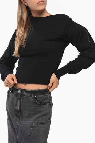 Merinowollpullover mit Reißverschluss-Einsätzen