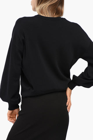 Technical Cotton Blend LOVE BIRDS Crew-neck Sweater with Embossed Detail