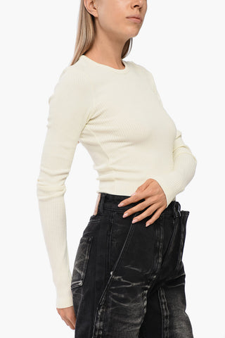 Solid Ribbed Crewneck Sweater ALMA