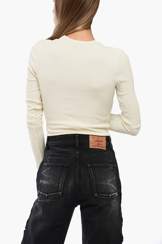 Solid Ribbed Crewneck Sweater ALMA