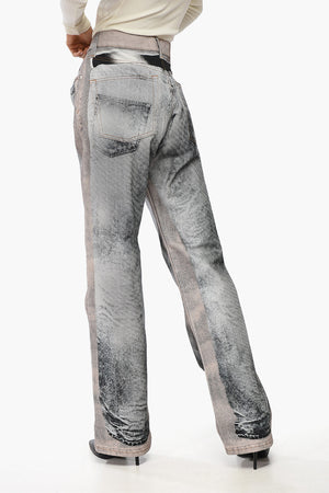 Jeans Effetto Vintage a Gamba Larga 24cm