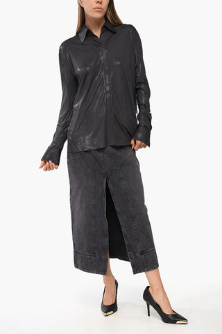 Blusa Leggera in Tessuto Metalizzato