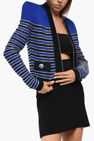 Striped Cardigan Embellished with Sequins