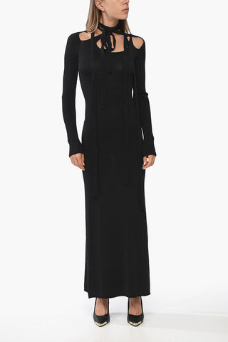 Maxi Vestito in Maglia Tie Neck
