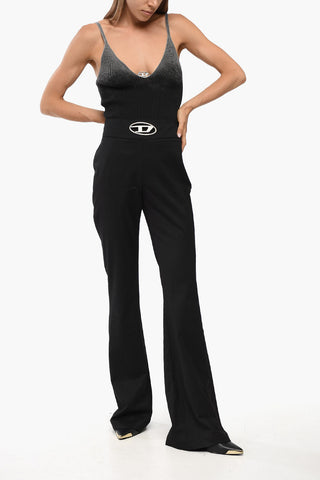 Gabardine Boot-Cut-Hose P-ERSEUS mit Monogramm