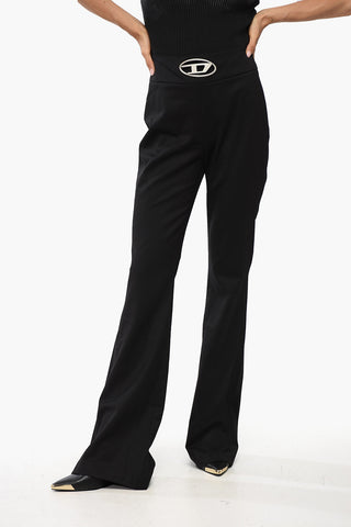 Gabardine Boot-Cut-Hose P-ERSEUS mit Monogramm