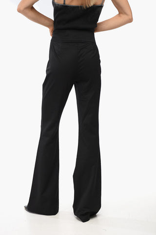 Gabardine Boot-Cut-Hose P-ERSEUS mit Monogramm