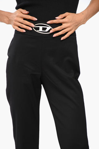 Gabardine Boot-Cut-Hose P-ERSEUS mit Monogramm