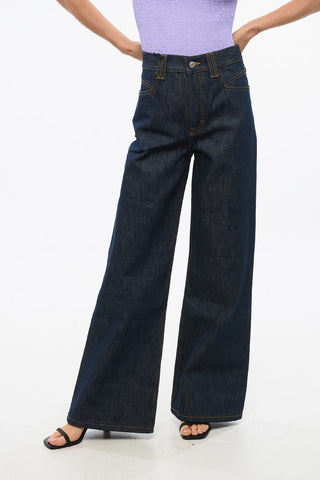 Wide-Leg Jeans LILI with Exposed Seams 31cm