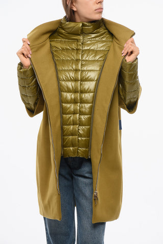 Wool Blend Coat with Removable Quilted Details