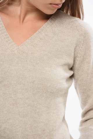V-Ausschnitt-Pullover aus Kaschmir