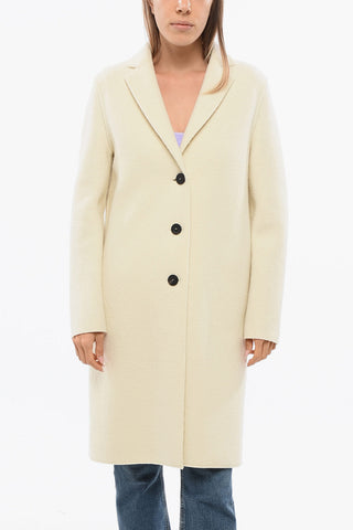 Virgin Wool Coat BOILED with 3 Buttons