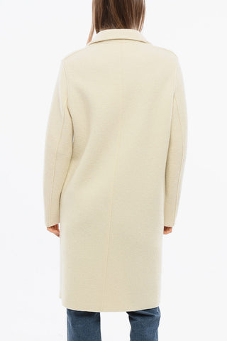 Virgin Wool Coat BOILED with 3 Buttons