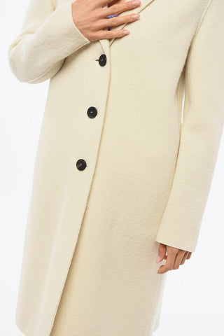 Virgin Wool Coat BOILED with 3 Buttons