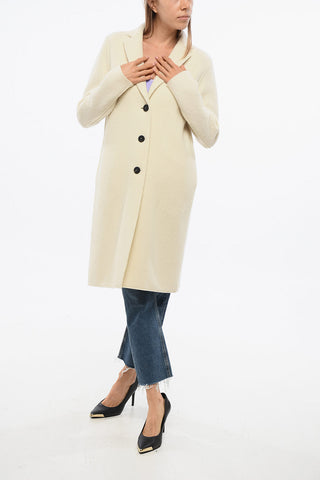 Virgin Wool Coat BOILED with 3 Buttons
