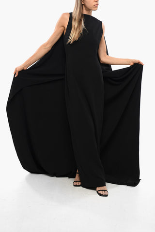 Maxi Fitted Dress KAILA With Embellished Cape