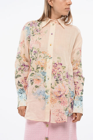 Bluse mit Blumenmuster und bunten Knöpfen