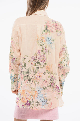 Bluse mit Blumenmuster und bunten Knöpfen