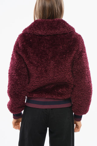 Bomber in Eco-pelliccia con Zip Frontale